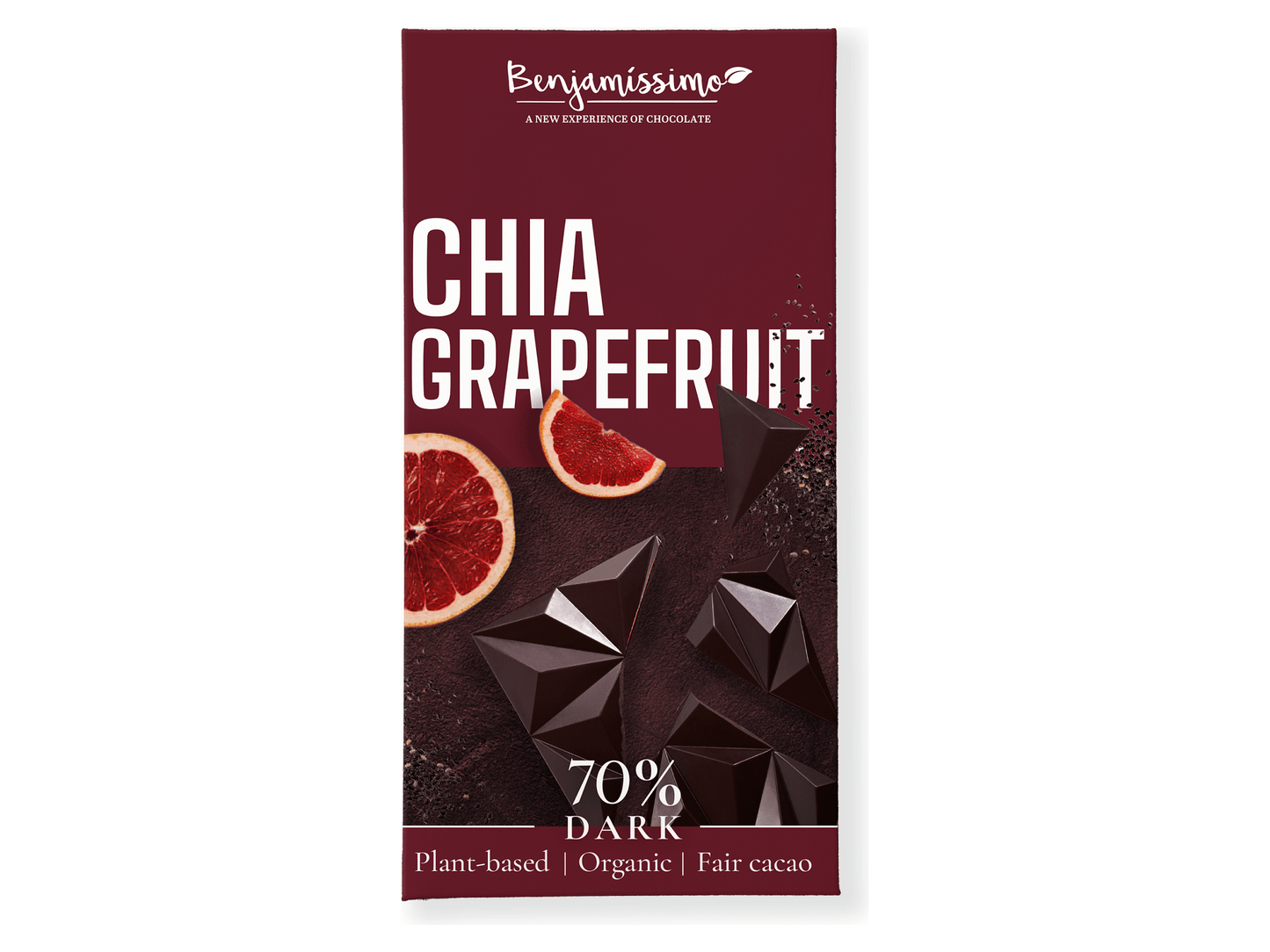 Benjamissimo Bio Chocolate Chia Grapefruit 70% Dark